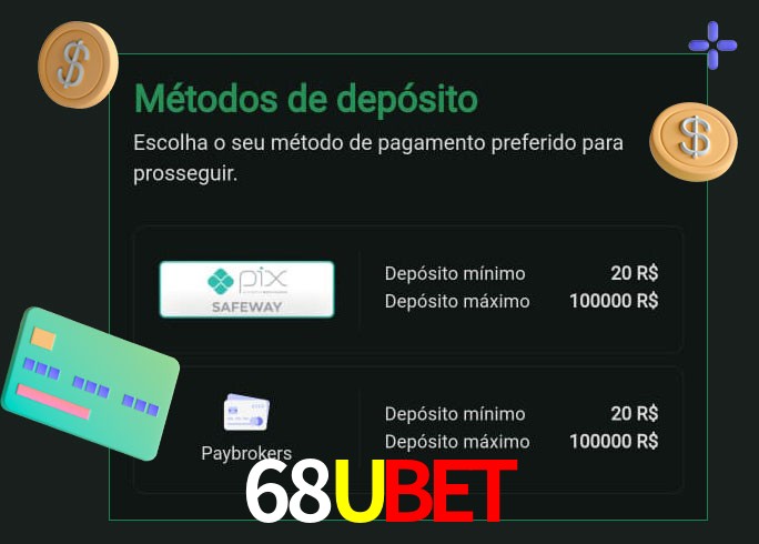O cassino 68Ubet oferece uma grande variedade de métodos de pagamento